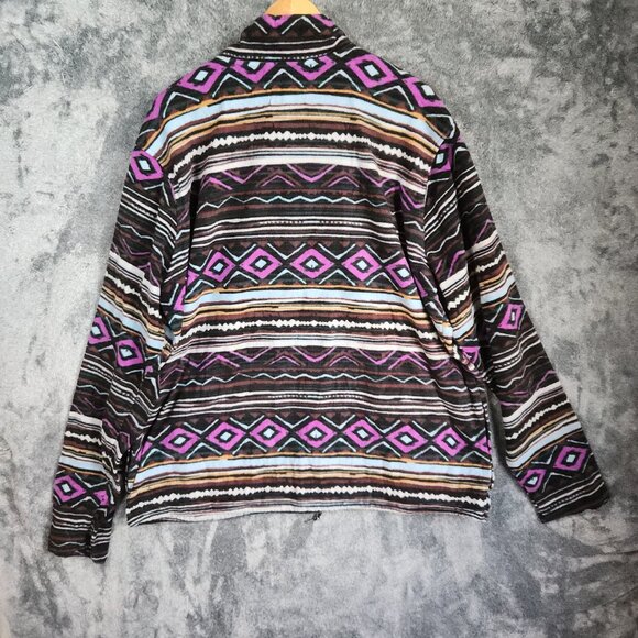 No Boundaries Mens 2XL Purple Aztec Polar Fleece Quarter Zip Pullover Sweatshirt - Picture 5 of 9